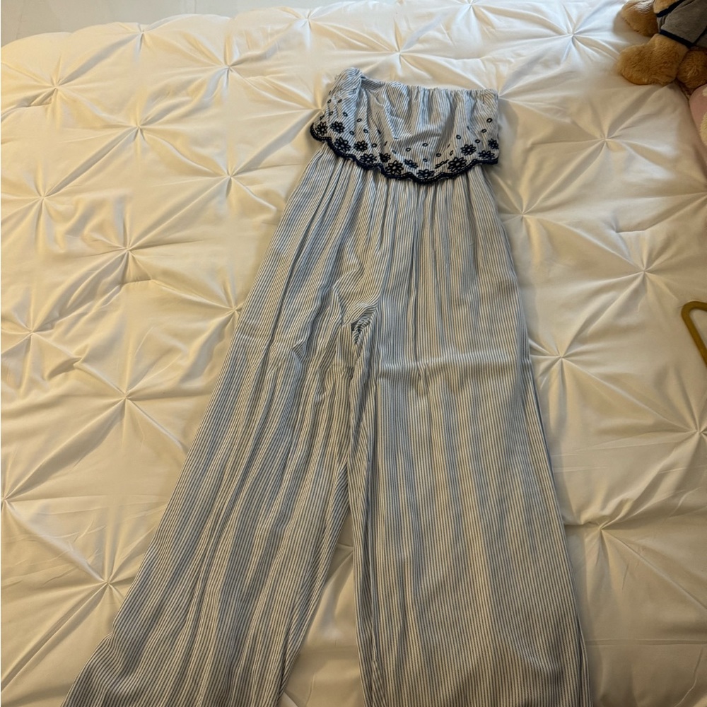 Strapless pant jumpsuit